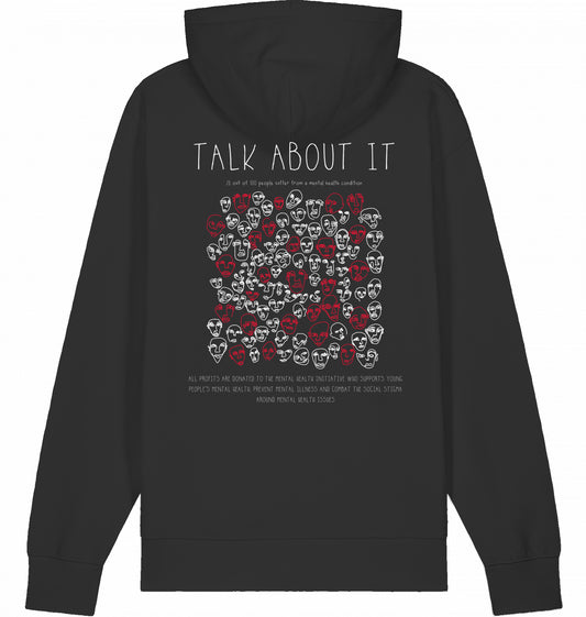 TALK ABOUT IT Organic Hoodie Black