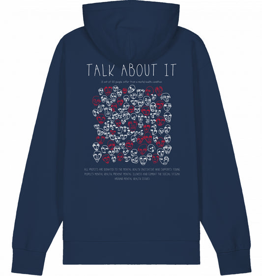 TALK ABOUT IT Organic Hoodie French Navy