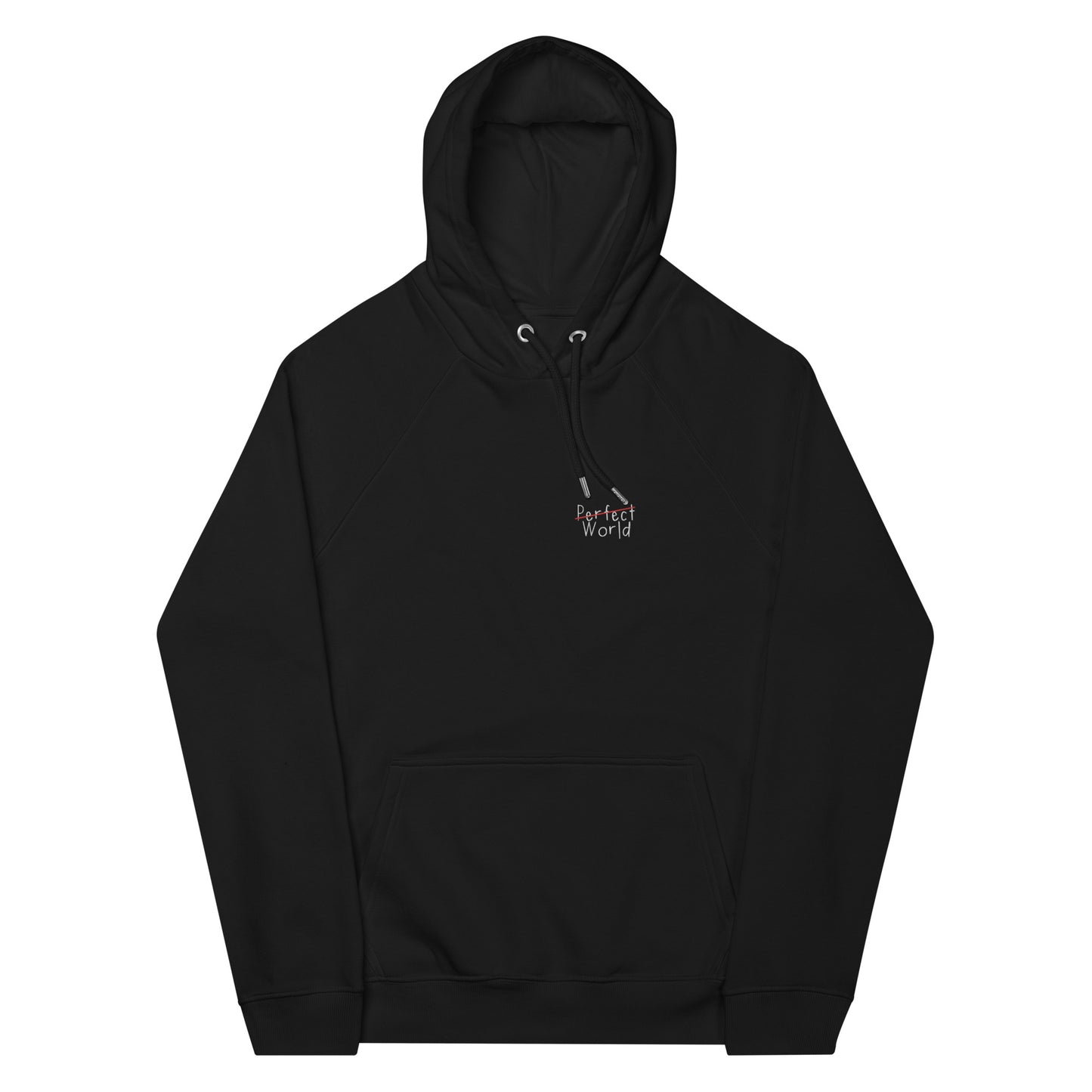 Embroidered Logo Organic Hoodie Black